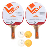 Kit 2 Raquete Tenis Mesa Ping Pong Profissional 4 Bolas