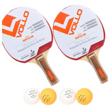 Kit 2 Raquete Tenis Mesa Ping Pong Profissional 4 Bolas