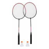 Kit 2 Raquetes Badminton 2 Petecas Ys37025 Convoy Cor Azul vermelho Tamanho Da Empunhadura 60x21