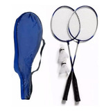 Kit 2 Raquetes Badminton 3 Petecas E Bolsa