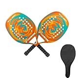Kit 2 Raquetes De Beach Tennis Alta Performance Em Fibra De Carbono Com Capas Protetoras -Laranja-