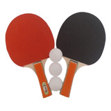 Kit 2 Raquetes De Ping Pong Tênis De Mesa E 3 Bolinhas