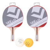 Kit 2 Raquetes Ping Pong 2 Bolas Tênis De Mesa Oficial