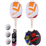 Kit 2 Raquetes Ping Pong 2 Capas 3 Bolinhas Butterfly 3 