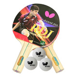 Kit 2 Raquetes Tênis De Mesa Butterfly Rdj Oficial C 3 Bolas