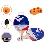 Kit 2 Raquetes Tenis Mesa Ping Pong Inciante 6bolas Vollo