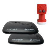 Kit 2 Receptor Vivensis Vx10 P Antena Banda Ku Lnbf Duplo
