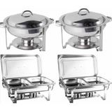 Kit 2 Rechaud 9l 2 Rechaud Aço Inox 5 Litros