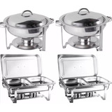 Kit 2 Rechaud 9l 2 Rechaud Aço Inox 5 Litros