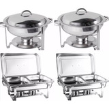 Kit 2 Rechaud 9l 2 Rechaud Aço Inox 5 Litros
