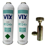 Kit 2 Refil De Gás R134a 750g E 1 Válvula Perfuradora