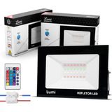 Kit 2 Refletor Holofote Super Led 100w Bivolt Ip67 Cor Da Luz Rgb Colorido