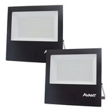 Kit 2 Refletor Led 150w Bivolt Branco Frio 6500k Avant Carcaça Preto Luz Branco frio 110v 220v