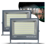 Kit 2 Refletor Led 200w Holofote Bivolt Prova Dágua 6500k Negagepro