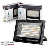 Kit 2 Refletor Led 300w Holofote Bivolt Prova D água Ip67 3500k Cor Da Carcaça Preto Cor Da Luz Branco quente 110v 220v Homego