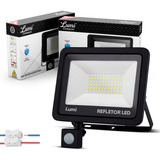 Kit 2 Refletor Led Holofote 200w Sensor Presença Bivolt Cor Da Luz Branco frio 110v 220v Negagepro