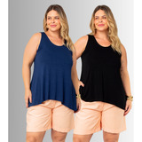 Kit 2 Regatas Feminina G1 Ao G3 Fresquinha Tamanho Grande