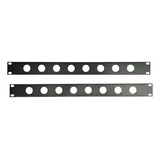 Kit 2 Régua Painel 1u 8 Conectores Xlr Canon Padrão Rack 19