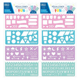 Kit 2 Réguas Stencil Fun Tilibra 15cm