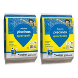 Kit 2 Rejunte Piscinas Quartzolit 5 Kg Azul Celeste