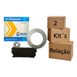 Kit 2 Relação Transmissão Lander Xtz 250 04 A 08 Aço1045 Ref