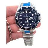 Kit 2 Relógios Rolex Submariner Prata Com Preto