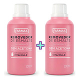 Kit 2 Removedor Esmalte Sem Acetona Hidratante Farmax 100ml