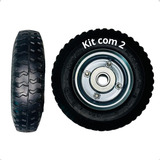 Kit 2 Rodas Pneu E Aro De Carrinho Carga Plataforma 250x4