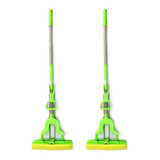 Kit 2 Rodo Mágico Dobrável Mop Limpeza Retrátil C Cabo Inox