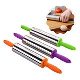 Kit 2 Rolo De Massa Macarrão Pão Pizza Giratório Inox