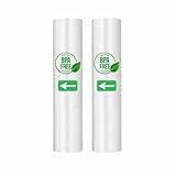 Kit 2 Rolo Saco A Vacuo Com Ranhuras Armazenamento Alimento Multiuso Bpa Free Para Seladora A Vácuo 20 Cm X 5 Metros