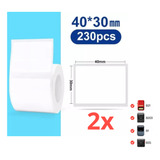 Kit 2 Rolos Etiquetas Adesiva 40x30 Niimbot B21 B1   460etiq