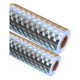 Kit 2 Rolos Papel De Parede Aluminio Adesiva Protetor Fogao