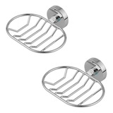 Kit 2 Saboneteiras Banheiro Porta Sabonete Parede Aço Inox