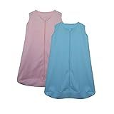 Kit 2 Saco De Dormir Bebê Azul E Rosa Enxoval Pijama 100 Algodão