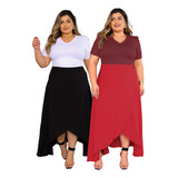 Kit 2 Saia Plussize Vira Vestido Evangélica Promoção Premium