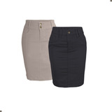 Kit 2 Saias Jeans Moda Evangélica Secretária Promoção