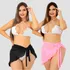 Kit 2 Saída De Praia Saia Longa E Curta Moda Pareô Envelope Cor Preto/ Rosa Curta Tamanho Único