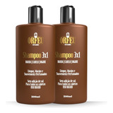 Kit 2 Shampoo 3x1 Cabelo Barba E Bigode Orfeu 200ml