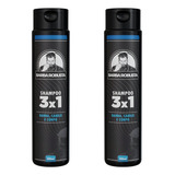 Kit 2 Shampoo Barba Cabelo Corpo 3x1 Barba Robusta 300ml