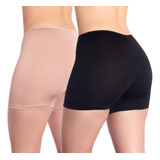 Kit 2 Short Anágua Liso Segunda Pele Íntimo Feminino