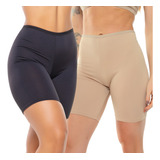 Kit 2 Short Anágua Segunda Pele Moda Íntima Bermuda Feminina
