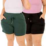 Kit 2 Short Malha Verao Praia Casual Confortavel Soltinho