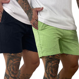 Kit 2 Short Masculino Mauricinho Bermuda Linho Moda Casual