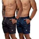 Kit 2 Short Praia Masculino Bermuda Tactel Academia Corrida