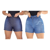 Kit 2 Shorts Jeans Shorts Feminino Na Moda Jeans Soltinho