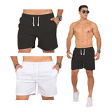 Kit 2 Shorts Linho Mauricinho Esporte Fino Casual Verão Moda