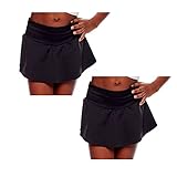 Kit 2 Shorts Saia Infantil Juvenil Menina Cintura Alta Básico Liso Uniforme Dia A Dia Passeio Tamanho:6;cor:preto