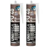 Kit 2 Silicone Pu40 Adesivo Selante Poliuretano Cinza 400g