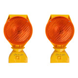 Kit 2 Sinalizador Luz Solar Automático Desvios Chuva Obra